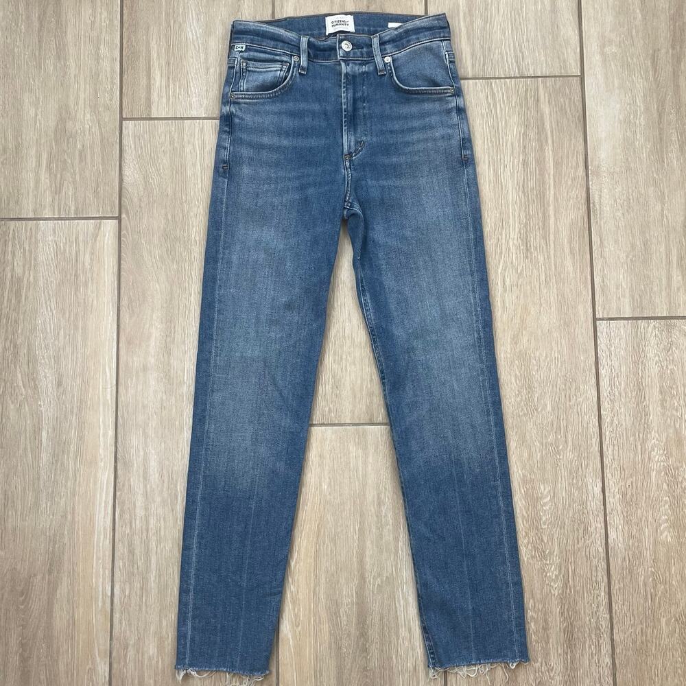 Citizens of Humanity Isola Jeans Womens 24 High Rise Straight Crop Raw Hem